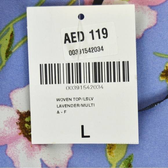 Forever 21 Satin Empire Waist Puff Long Sleeve V Neck Top Lavender Floral NWT - Picture 11 of 12